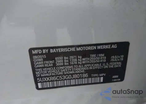 2016 BMW X5 xDrive50I from USA, damaged, VIN 5UXKR6C53G0J80186